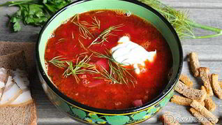 Рецепт Борща со свекольной ботвой