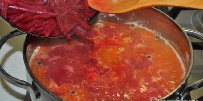 Рецепт борща со свекольной ботвой