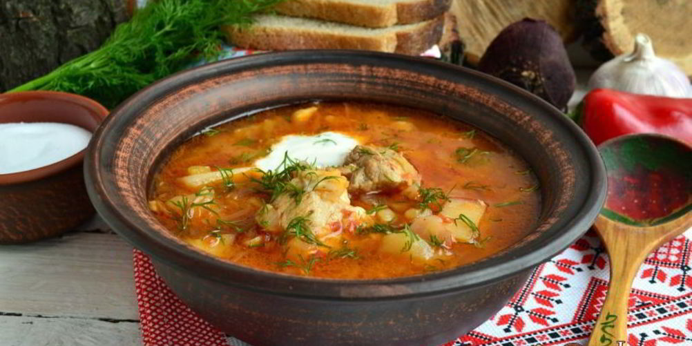 Как приготовить борщ со свининой на утином жире в мультиварке