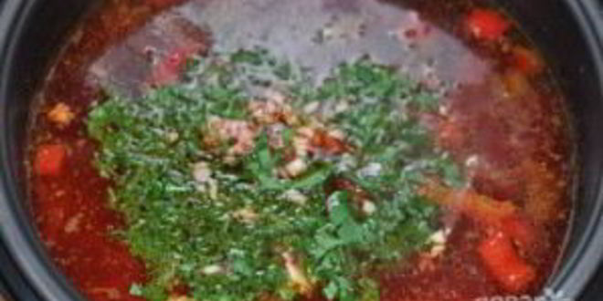 Рецепт борща со свининой в мультиварке