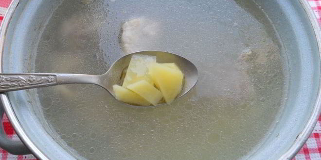 Рецепт борща со свиными ребрышками и молодыми овощами