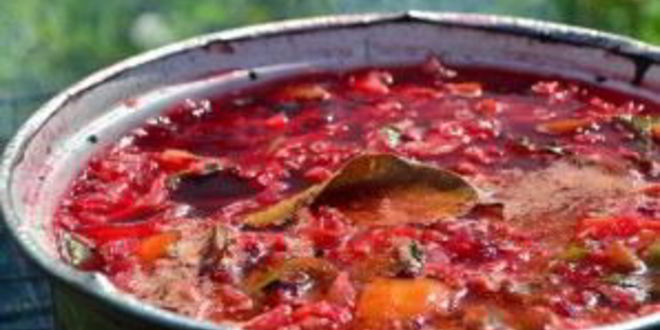 Рецепт борща в казане на костре