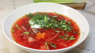 Рецепт Постного борща с фасолью