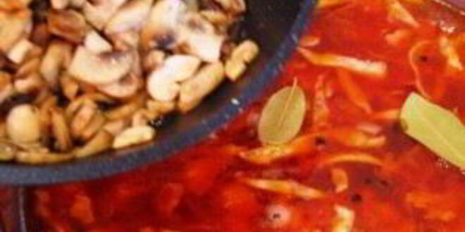 Рецепт постного борща с фасолью