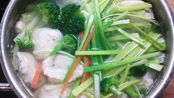 Рецепт Бульона с овощами и куриными клесами