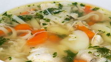 Рецепт Картофельного супа на курином бульоне