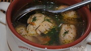 Рецепт Куриного бульона с клецками из сушек