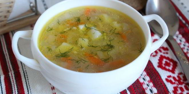 Рецепт перлового супа на курином бульоне
