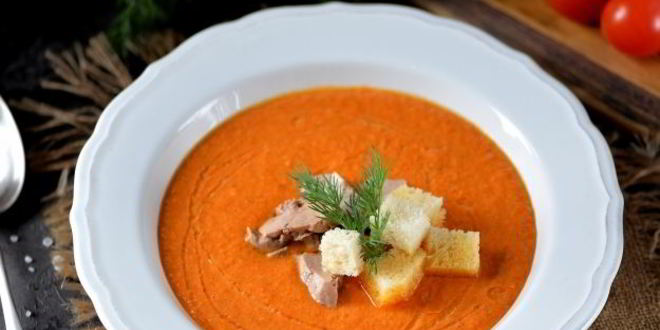 Рецепт гаспачо с печенью трески