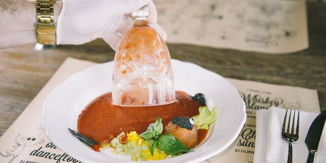 Рецепт гаспачо с сорбетом из томатов