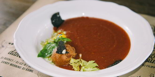 Рецепт гаспачо с сорбетом из томатов