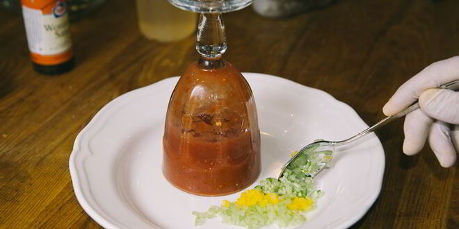 Рецепт гаспачо с сорбетом из томатов