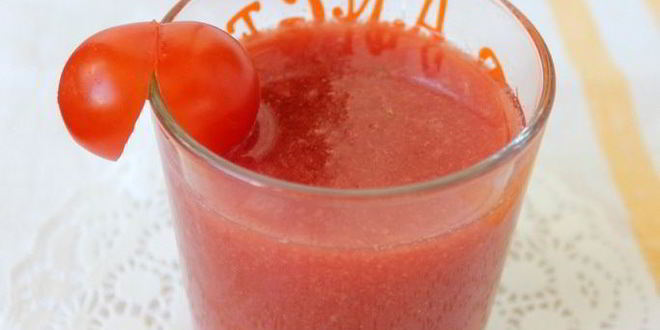 Рецепт томатна-вишневого гаспачо в стаканах