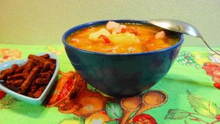 Рецепт Горохового супа с копченой курицей