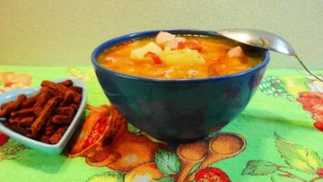 Рецепт Горохового супа с копченой курицей