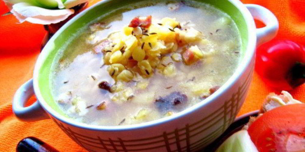 Как приготовить гороховый суп с копченостями и тыквой