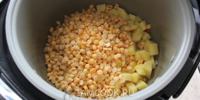 Рецепт горохового супа с копчеными ребрышками в мультиварке