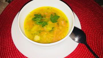 Рецепт Горохового супа с варено-копченой рулькой