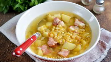 Рецепт Горохового супа со свиными ребрышками