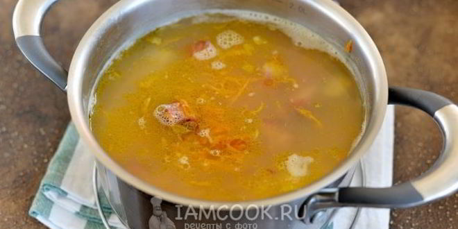 Рецепт горохового супа со свиными ребрышками