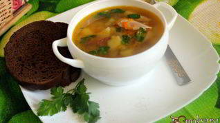 Рецепт Куриного супа с зеленым горохом и чечевицей Бобовый дуэт