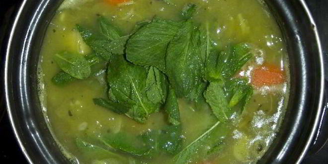 Рецепт мятна-горохового крем-суп