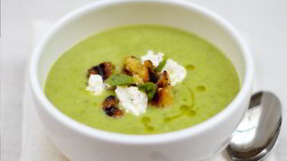 Рецепт Супа из свежего гороха с заправкой