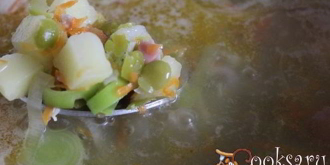 Рецепт супа из зеленого гороха с копченостями