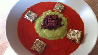 Рецепт Греческого холодного супа-пюре с маслинами