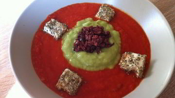 Рецепт Греческого холодного супа-пюре с маслинами