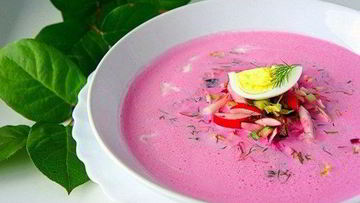 Рецепт Холодного летнего супа со свеклой на кефире