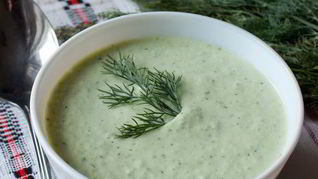Рецепт Холодного сливочного супа из огурца