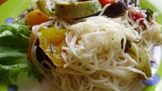 Рецепт Лапши кукси с запеченными овощами