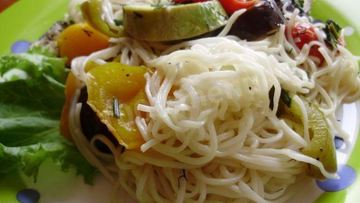 Рецепт Лапши кукси с запеченными овощами