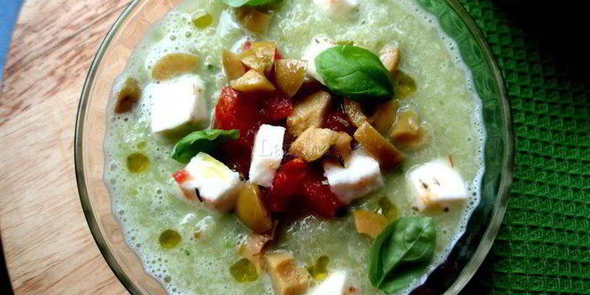 Рецепт огуречно-кабачкового холодный суп с моцареллой