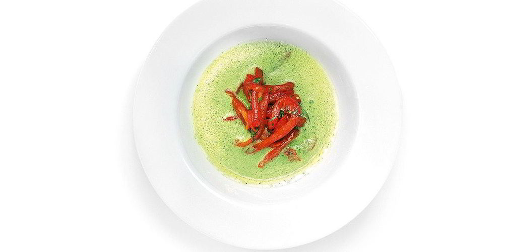 Как приготовить таратор с таном, огурцами, зеленым луком и печеным болгарским перцем