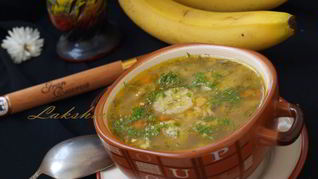 Рецепт Кубинского супа с курицей, рисом и бананами