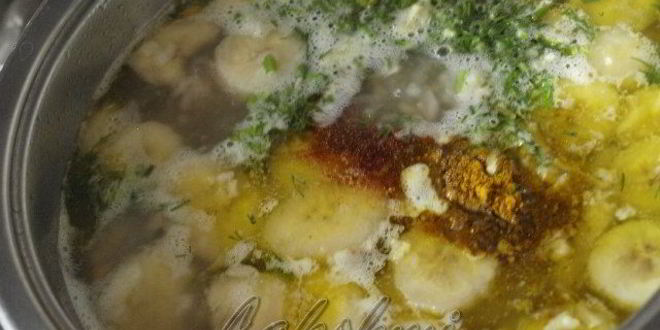 Рецепт кубинского супа с курицей, рисом и бананами
