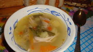 Рецепт Куриного супа со стручковой фасолью