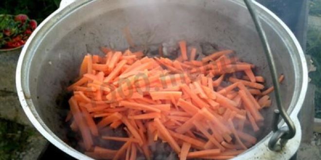 Рецепт лагмана на костре в казане