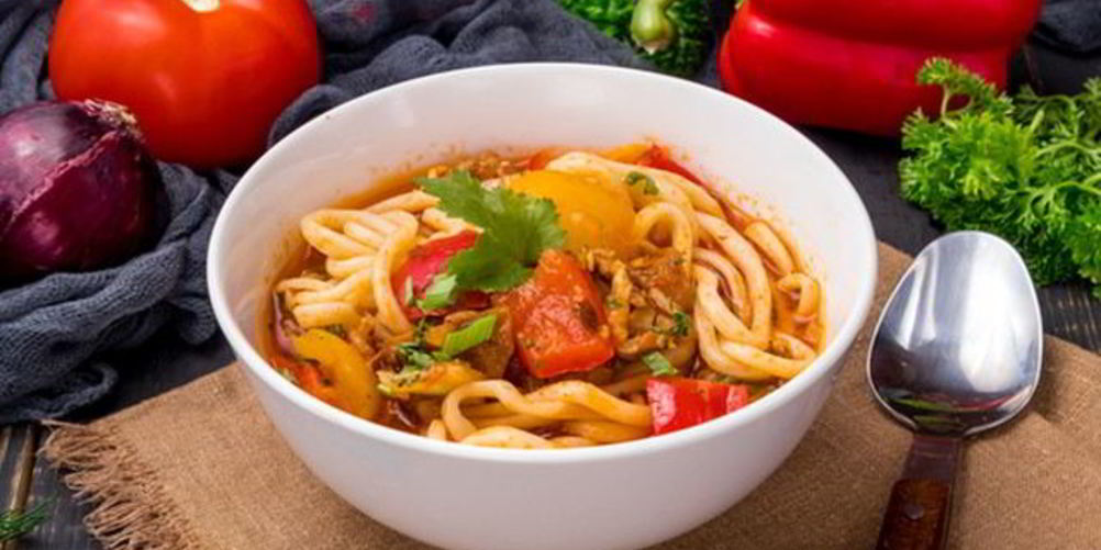 Как приготовить лагмана с курицей и баклажанами