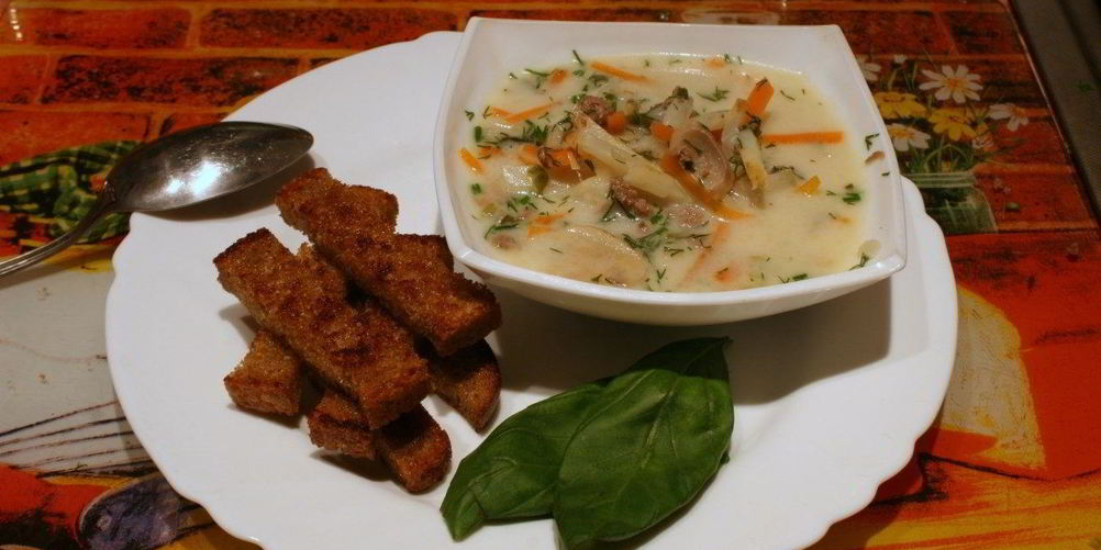 Как приготовить молочный суп с грибами