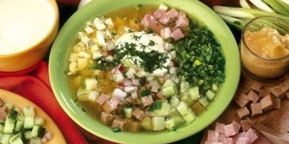 Как приготовить мясную окрошку со свежим огурцом