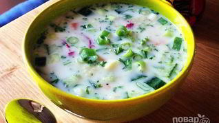 Рецепт Окрошки без колбасы