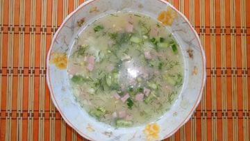 Рецепт Окрошки на бульоне