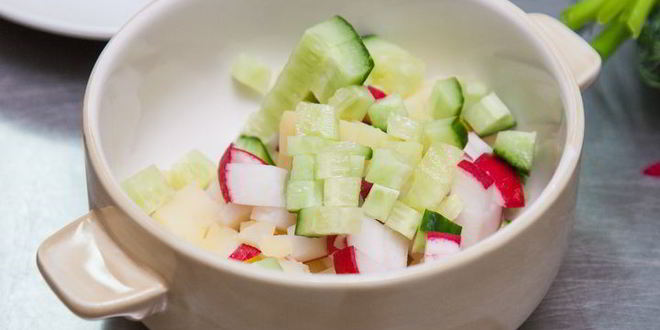 Рецепт окрошки на имбирном квасе