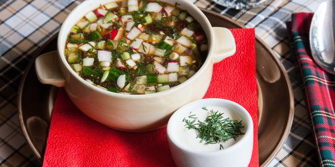 Рецепт окрошки на имбирном квасе