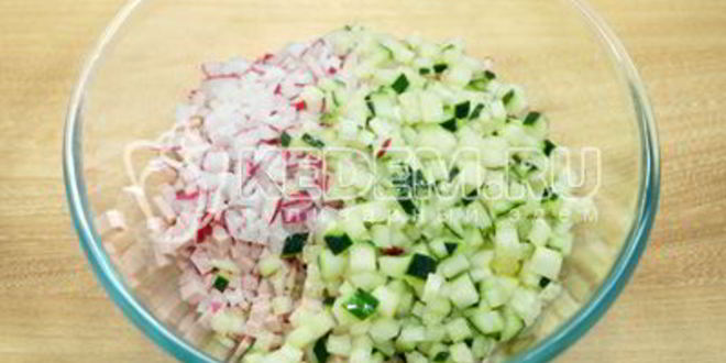 Рецепт окрошки на кефире