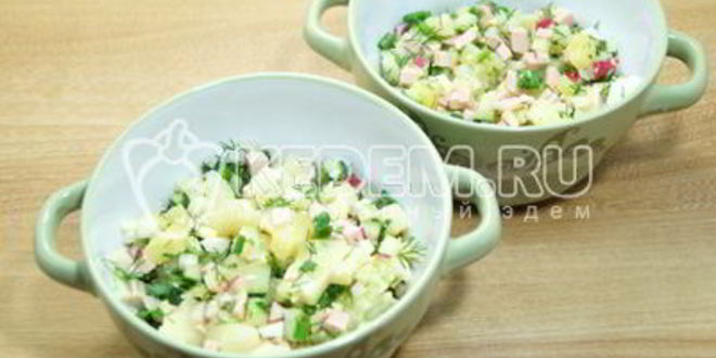 Рецепт окрошки на кефире