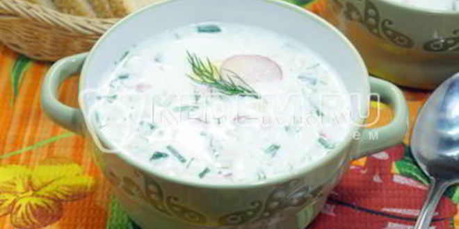 Рецепт окрошки на кефире